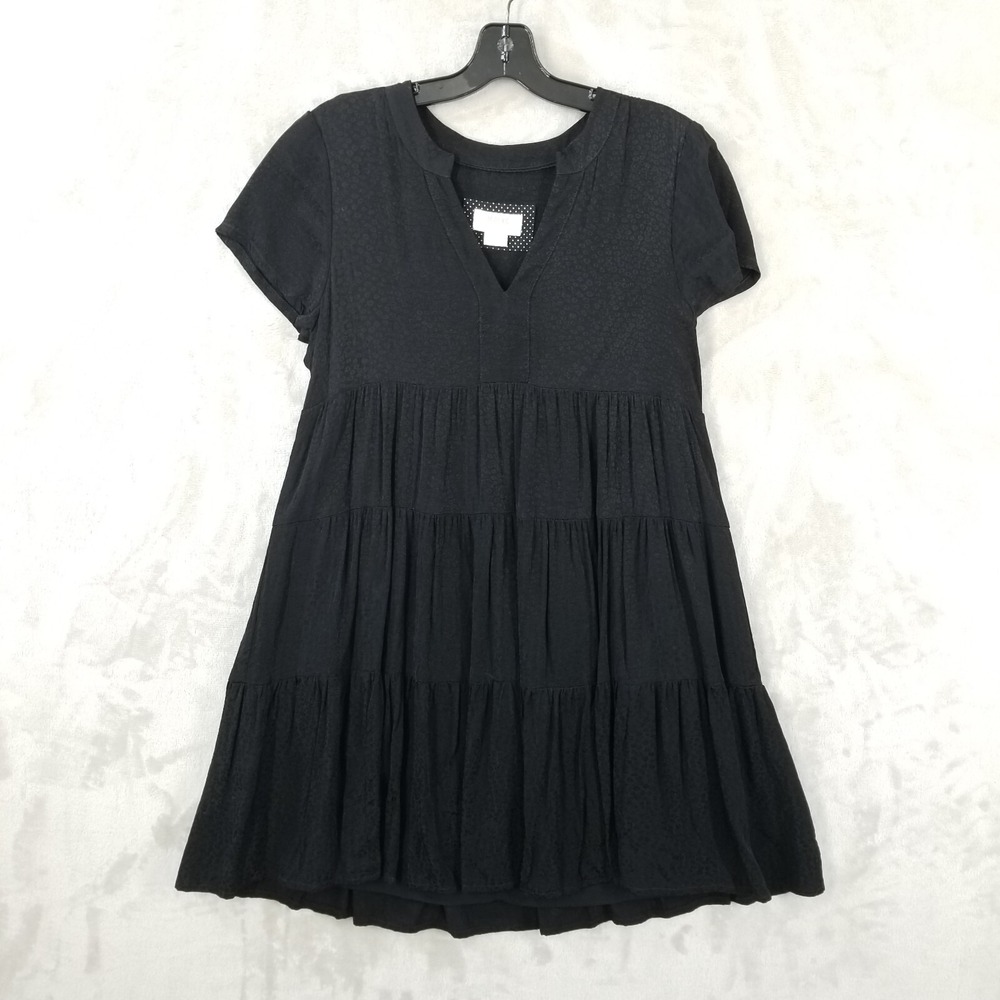 Maeve Anthropologie Dress Women S Black Tiered Babydoll Flowy Whimsigoth Boho